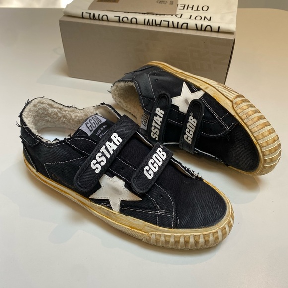Golden Goose High Old School Classic Canvas Black Sneaker Shearling sz 40 NIB - Picture 13 of 13
